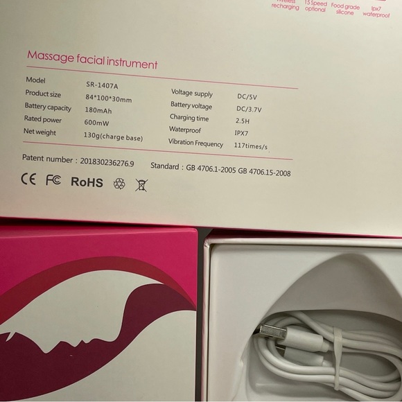 Massage facial instrument Wireless Recharging BORN FOR BEAUTY PINK color - Picture 11 of 16